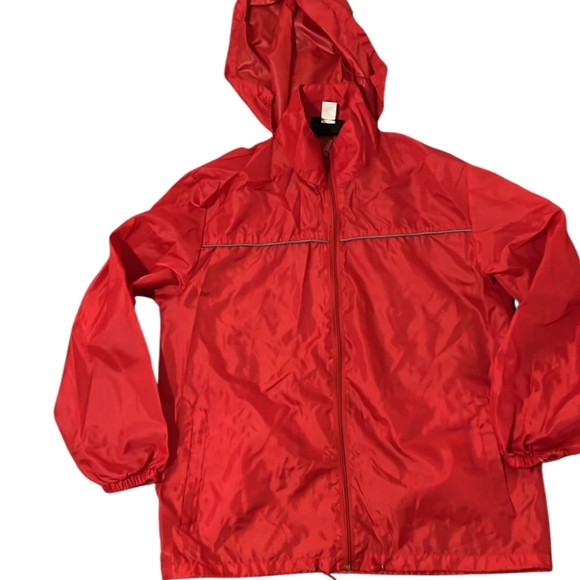 Totes Red Windbreaker Hooded Jacket - Picture 1 of 7